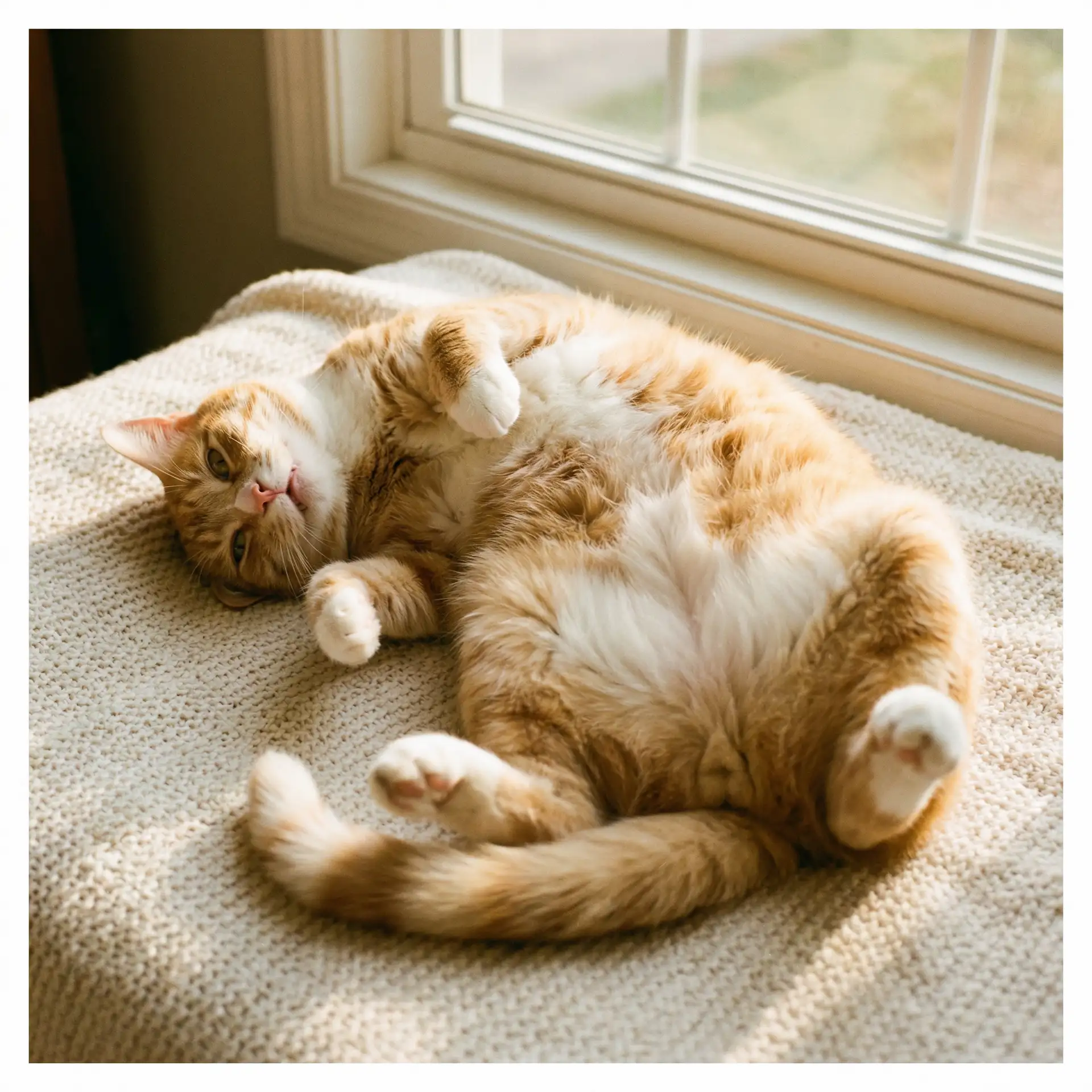 猫咪仰躺露出肚皮 - 老司机论坛